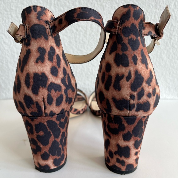 NINE WEST• PRUCE ANKLE STRAP BLOCK HEEL SANDAL•TAN LEOPARD•SIZE: 9 1/2 MEDIUM - Picture 3 of 12